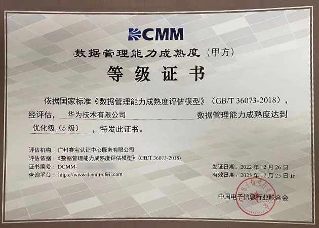 華為技術有限公司DCMM（甲方）